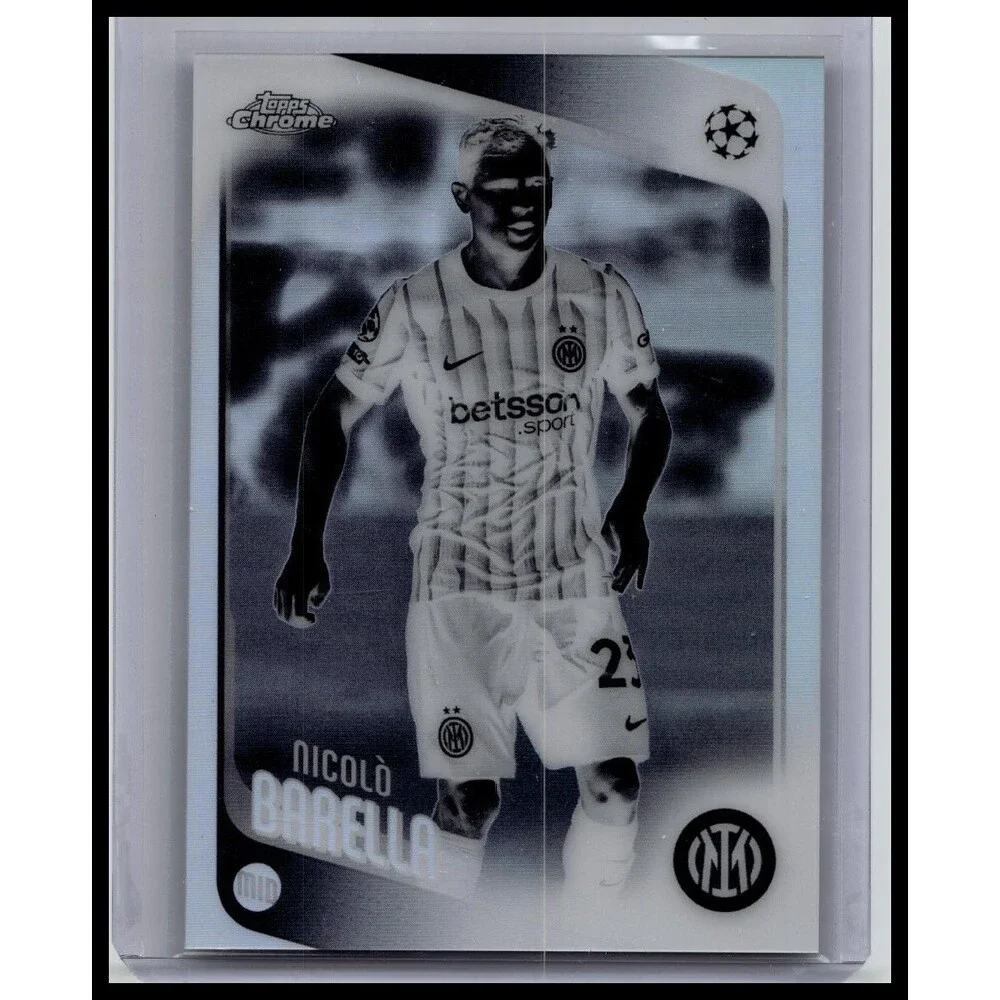 2025-26 Topps Chrome UEFA Nicolò Barella #108 Inter Milan Negative Refractor